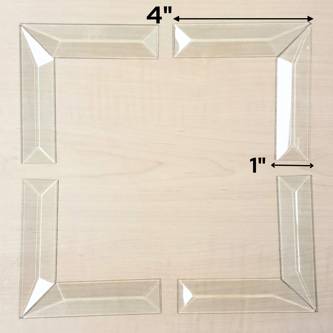 1"x4" 45° Mitered Corner Bevel Set (1 inch x 4 inch) | 8 or 30 Packs